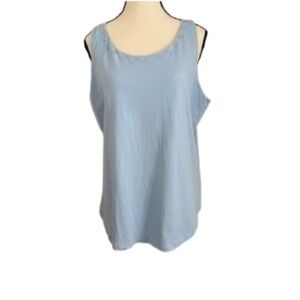 Michael Michael Kors Blue Sleeveless Tank Top XL Silver Grommet Scoop Neck